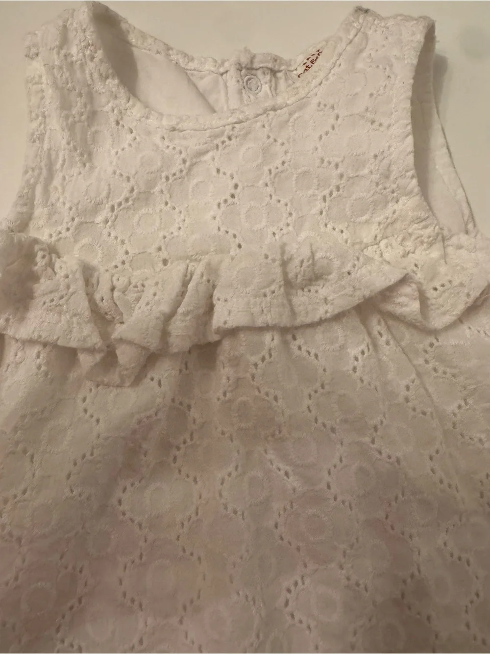 Cat & Jack White Eyelet Ruffle Dress
